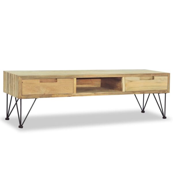 vidaXL TV Stand 47.2"x13.8"x13.8" Solid Teak - Image 3