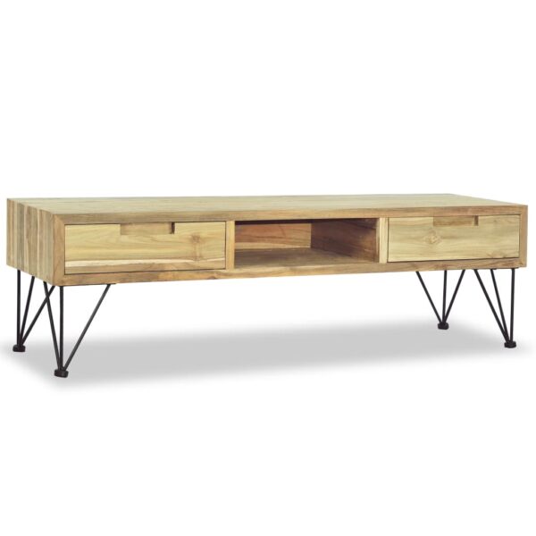 vidaXL TV Stand 47.2"x13.8"x13.8" Solid Teak - Image 5