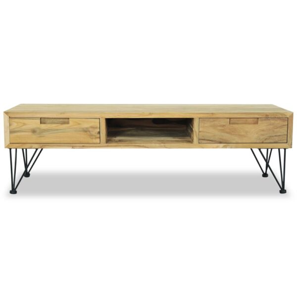 vidaXL TV Stand 47.2"x13.8"x13.8" Solid Teak - Image 6