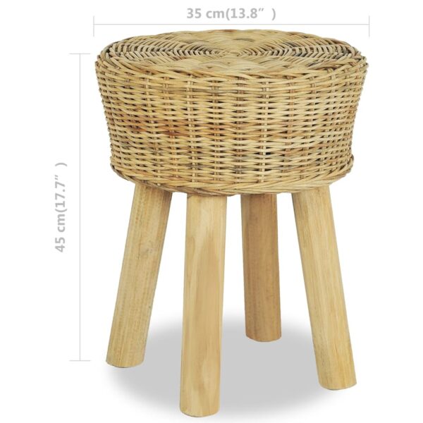 vidaXL Bar Stool Natural Rattan - Image 4