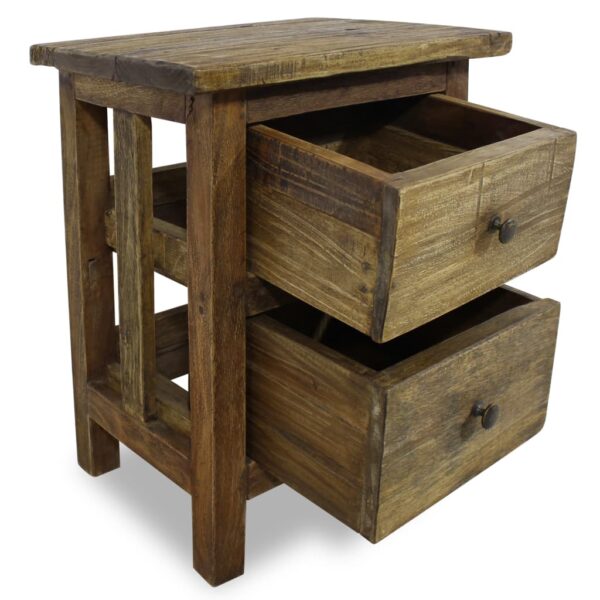 vidaXL Nightstand Solid Reclaimed Wood 15.7"x11.8"x20.1" - Image 2