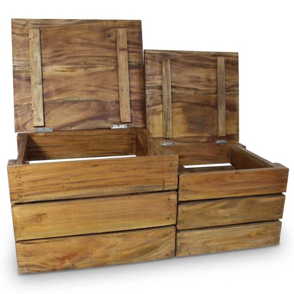 vidaXL Storage Crate Set 2 Pieces Solid Reclaimed Wood - Image 2