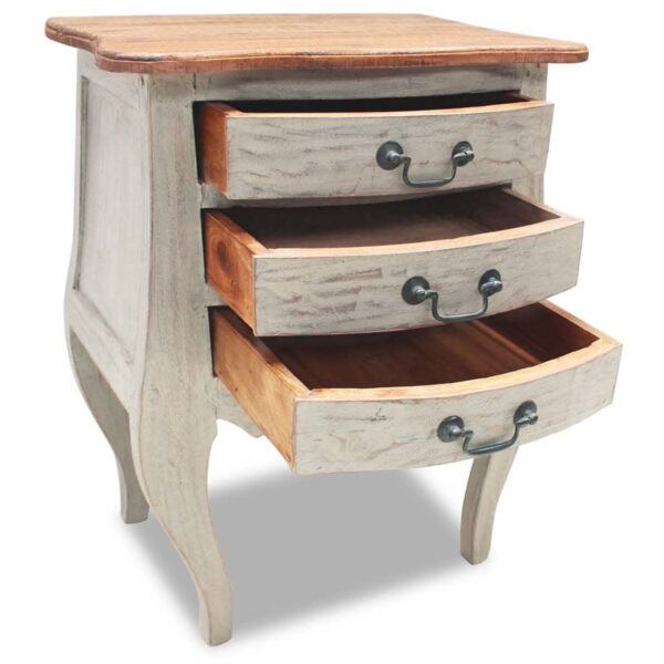 vidaXL Bedside Cabinet Solid Reclaimed Wood 18.9"x13.8"x25.2" - Image 3