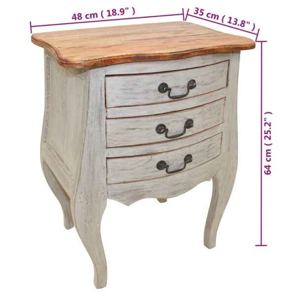 vidaXL Bedside Cabinet Solid Reclaimed Wood 18.9"x13.8"x25.2" - Image 6