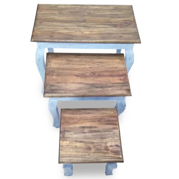 vidaXL Nesting Table Set 3 Pieces Solid Reclaimed Wood - Image 6