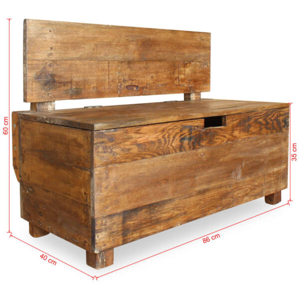 vidaXL Bench Solid Reclaimed Wood 33.9"x15.7"x23.6" - Image 11