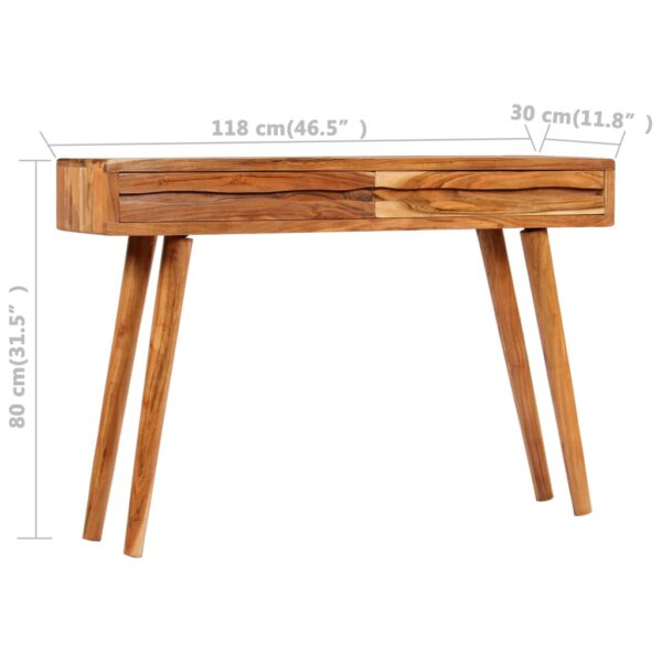 vidaXL Console Table Solid Acacia Wood with Carved Drawers 46.5"x11.8"x31.5" - Image 9