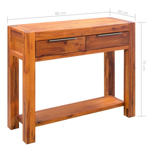 vidaXL Console Table Solid Acacia Wood 33.8"x11.8"x29.5" - Image 8