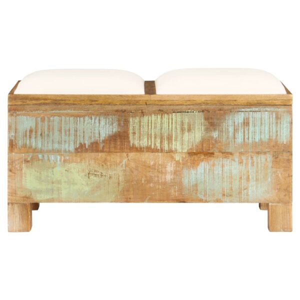 vidaXL Storage Bench Solid Reclaimed Wood 31.5"x15.7"x15.7" - Image 2