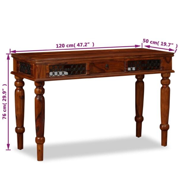 vidaXL Writing Table Solid Sheesham Wood 47.2"x19.7"x29.9" - Image 9