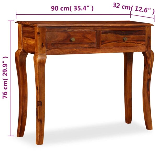 vidaXL Console Table Solid Sheesham Wood 35.4"x12.6"x29.9" - Image 9