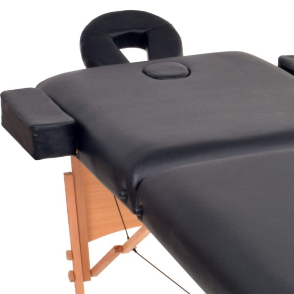 vidaXL 2-Zone Folding Massage Table 3.9" Thick Black - Image 4