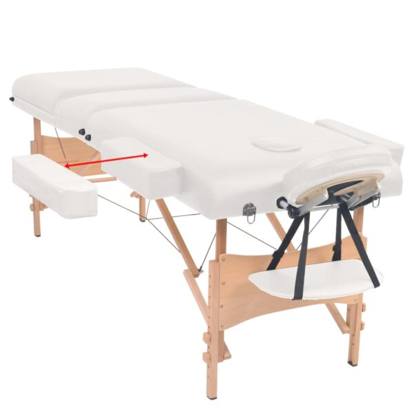 vidaXL 3-Zone Folding Massage Table 3.9" Thick White - Image 4