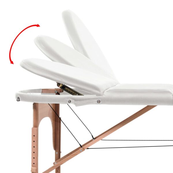 vidaXL Folding Massage Table 1.6" Thick with 2 Bolsters Oval White - Image 9