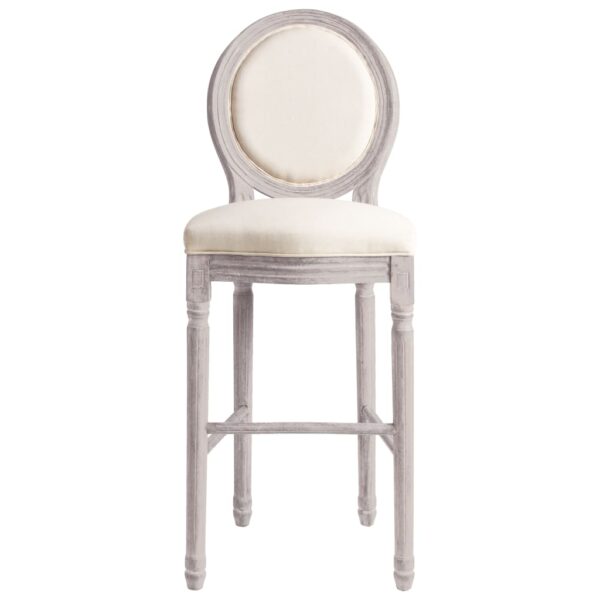 vidaXL Bar Stools 2 pcs White Linen - Image 4