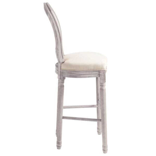 vidaXL Bar Stools 2 pcs White Linen - Image 5