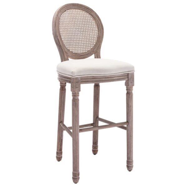 vidaXL Bar Stools 2 pcs White Linen - Image 2