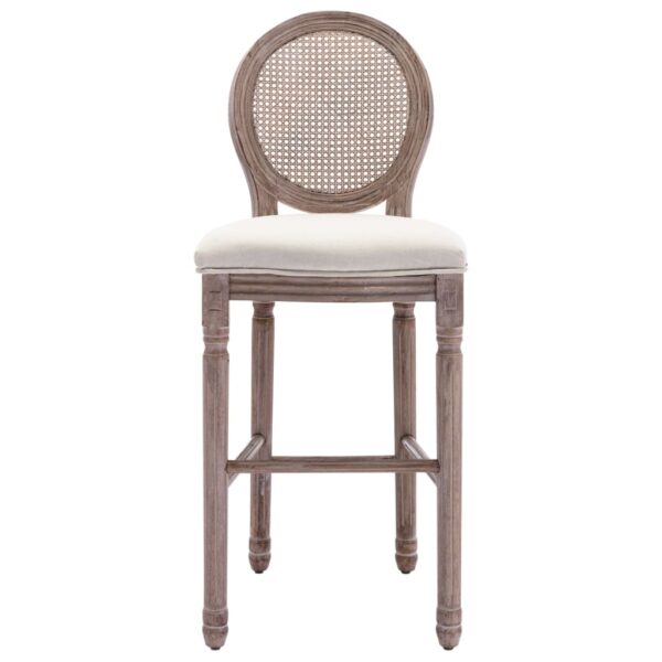 vidaXL Bar Stools 2 pcs White Linen - Image 3