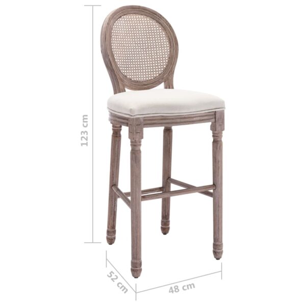 vidaXL Bar Stools 2 pcs White Linen - Image 8