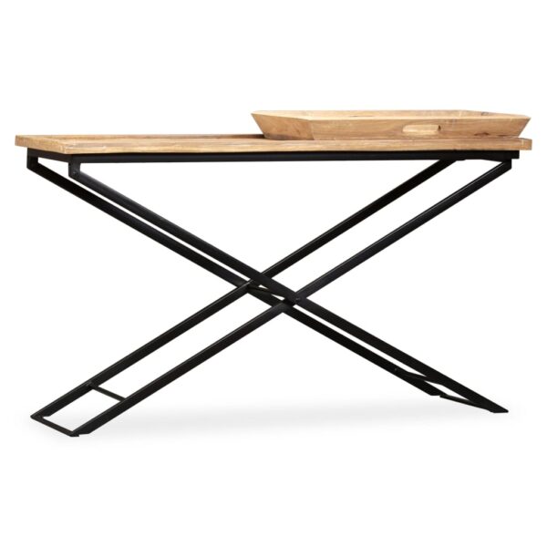 vidaXL Console Table Solid Mango Wood 51.2"x15.7"x31.5" - Image 4