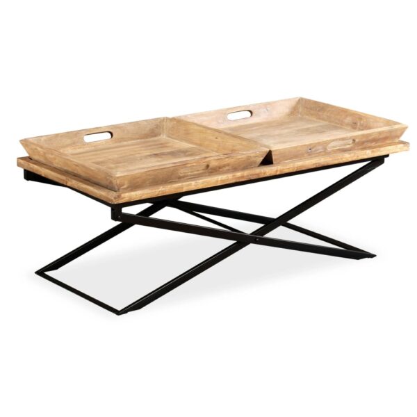 vidaXL Coffee Table Solid Mango Wood 43.3"x21.7"x16.5" - Image 2