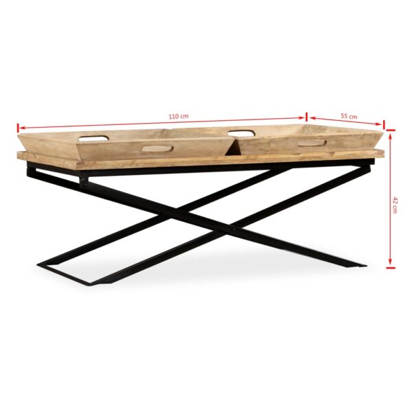 vidaXL Coffee Table Solid Mango Wood 43.3"x21.7"x16.5" - Image 11