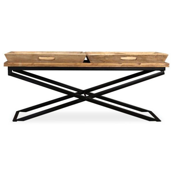 vidaXL Coffee Table Solid Mango Wood 43.3"x21.7"x16.5" - Image 5