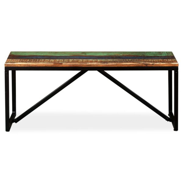 vidaXL Bench Solid Reclaimed Wood 43.3"x13.8"x17.7" - Image 2