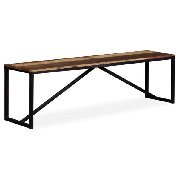 vidaXL Bench Solid Reclaimed Wood 63"x13.8"x17.7" - Image 12