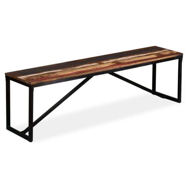 vidaXL Bench Solid Reclaimed Wood 63"x13.8"x17.7" - Image 3