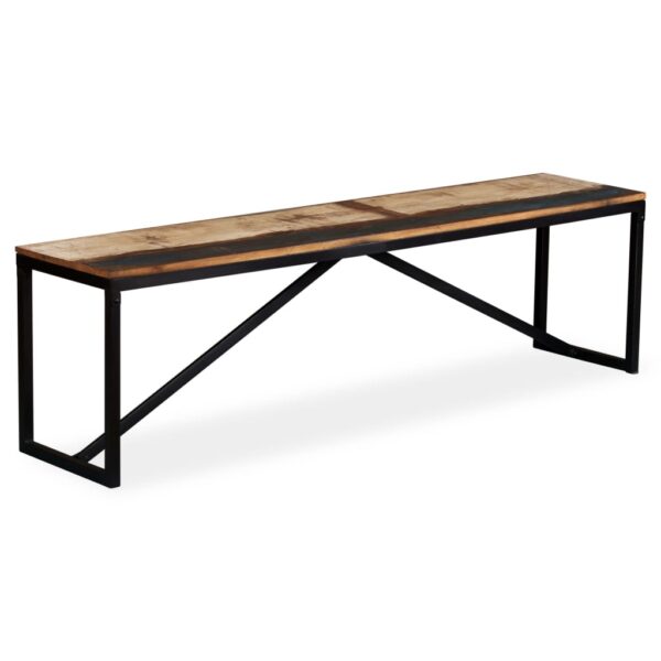 vidaXL Bench Solid Reclaimed Wood 63"x13.8"x17.7" - Image 8