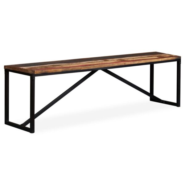 vidaXL Bench Solid Reclaimed Wood 63"x13.8"x17.7" - Image 9