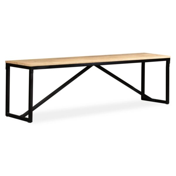 vidaXL Bench Solid Mango Wood 63"x13.8"x17.7" - Image 3