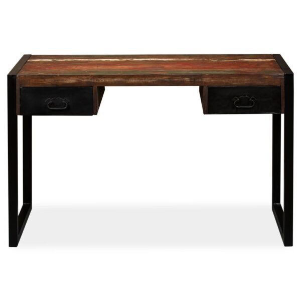 vidaXL Desk with 2 Drawers Solid Reclaimed Wood 47.2"x19.7"x29.9" - Image 2