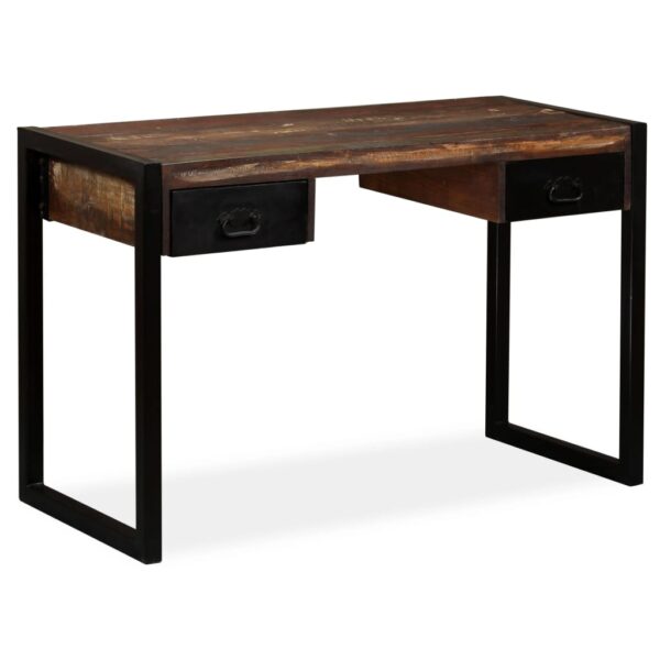 vidaXL Desk with 2 Drawers Solid Reclaimed Wood 47.2"x19.7"x29.9" - Image 9