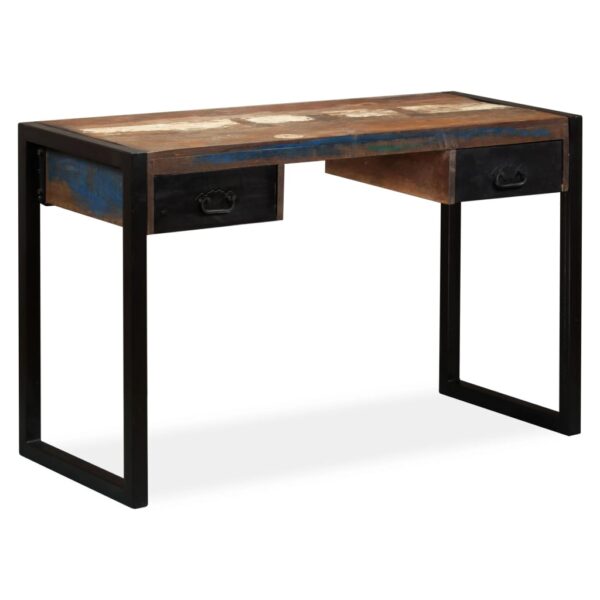 vidaXL Desk with 2 Drawers Solid Reclaimed Wood 47.2"x19.7"x29.9" - Image 10