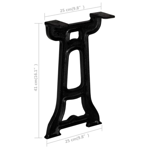 vidaXL Bench Legs 2 pcs Y-Frame Cast Iron - Image 10