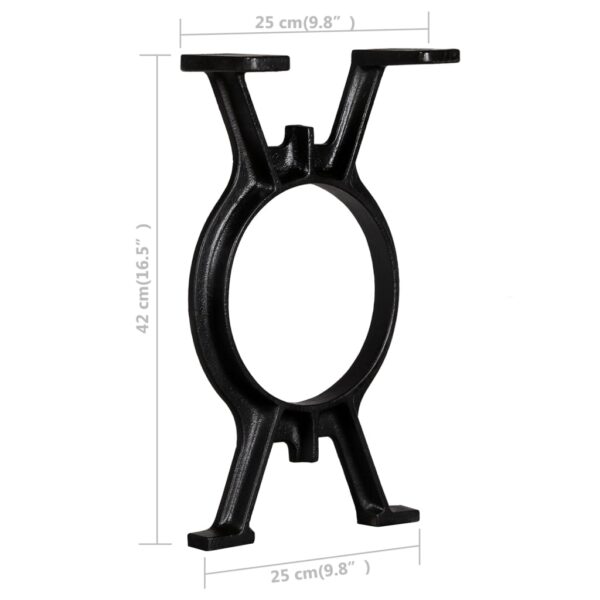 vidaXL Bench Legs 2 pcs O-Frame Cast Iron - Image 11