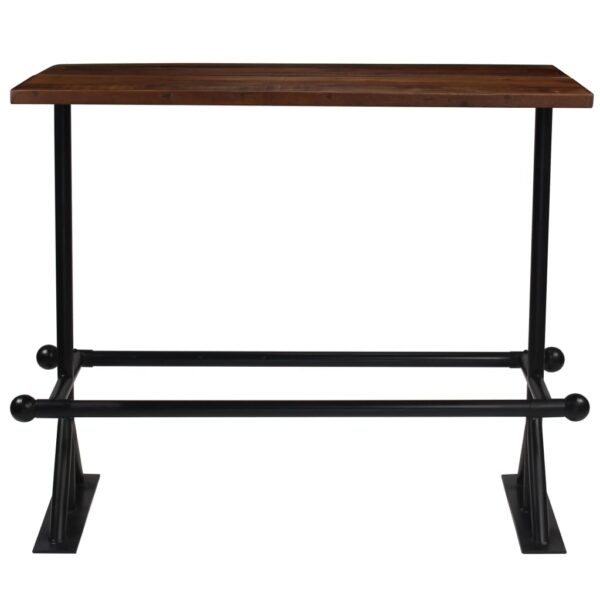 vidaXL Bar Table Solid Reclaimed Wood Dark Brown 59.1"x27.6"x42.1" - Image 2