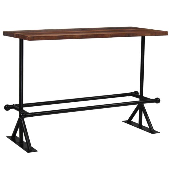 vidaXL Bar Table Solid Reclaimed Wood Dark Brown 59.1"x27.6"x42.1" - Image 11