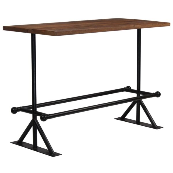 vidaXL Bar Table Solid Reclaimed Wood Dark Brown 59.1"x27.6"x42.1" - Image 7