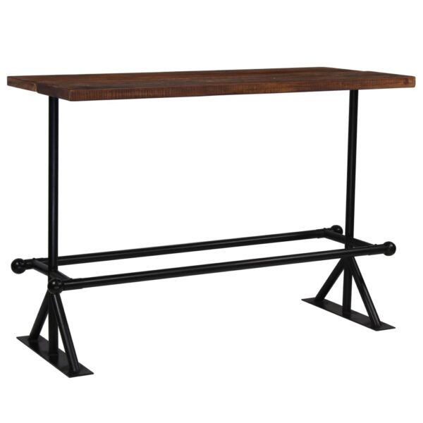 vidaXL Bar Table Solid Reclaimed Wood Dark Brown 59.1"x27.6"x42.1" - Image 9