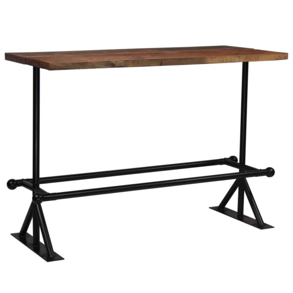 vidaXL Bar Table Solid Reclaimed Wood Dark Brown 59.1"x27.6"x42.1" - Image 10