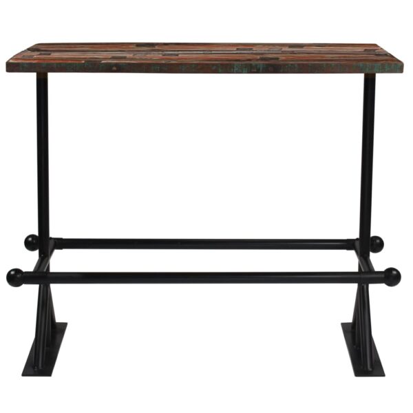 vidaXL Bar Table Solid Reclaimed Wood Multicolor 59.1"x27.6"x42.1" - Image 2