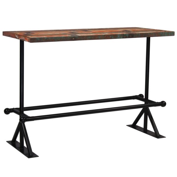 vidaXL Bar Table Solid Reclaimed Wood Multicolor 59.1"x27.6"x42.1" - Image 10