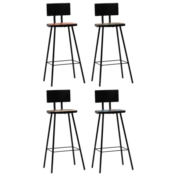 vidaXL Bar Stools 4 pcs Solid Reclaimed Wood