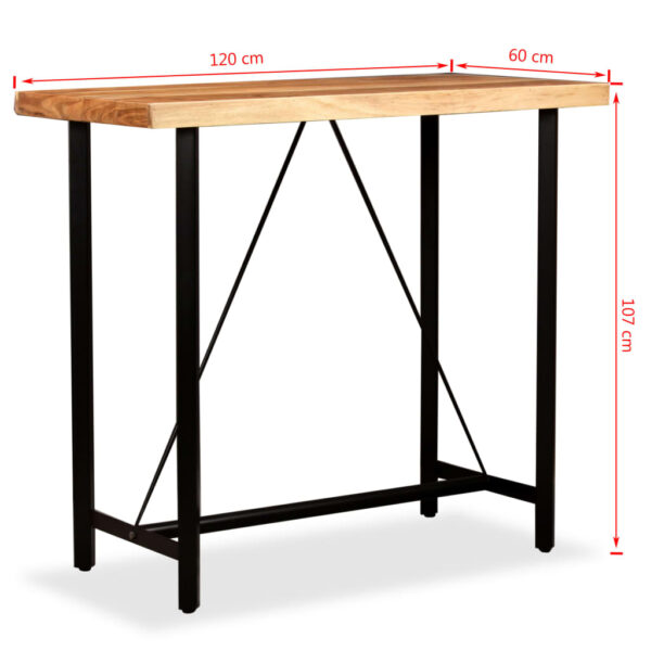 vidaXL Bar Table Solid Acacia Wood 47.2"x23.6"x42.1" - Image 11