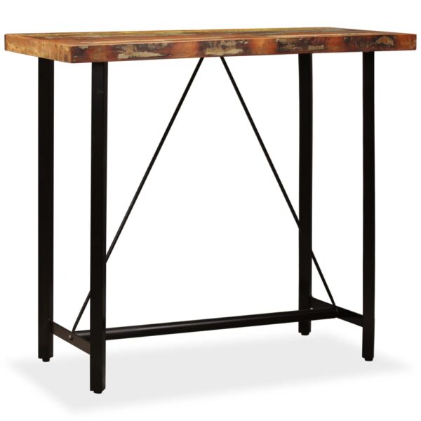 vidaXL Bar Table Solid Reclaimed Wood 47.2"x23.6"x42.1" - Image 11