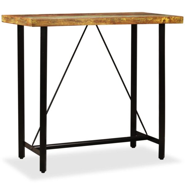 vidaXL Bar Table Solid Reclaimed Wood 47.2"x23.6"x42.1" - Image 12