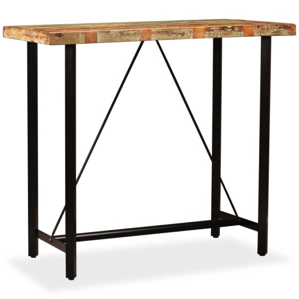 vidaXL Bar Table Solid Reclaimed Wood 47.2"x23.6"x42.1" - Image 8